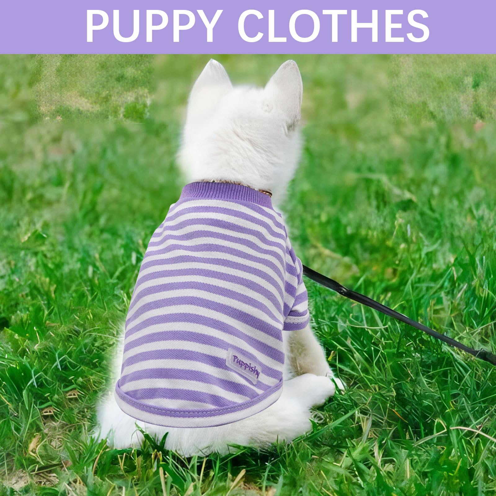 2 Pieces Small Dog Clothes Stripe Dog Clothes For Small Dogs Summer Dog Shirt Cute Soft Puppy Clothes Bresthable Chihuahua Cat C